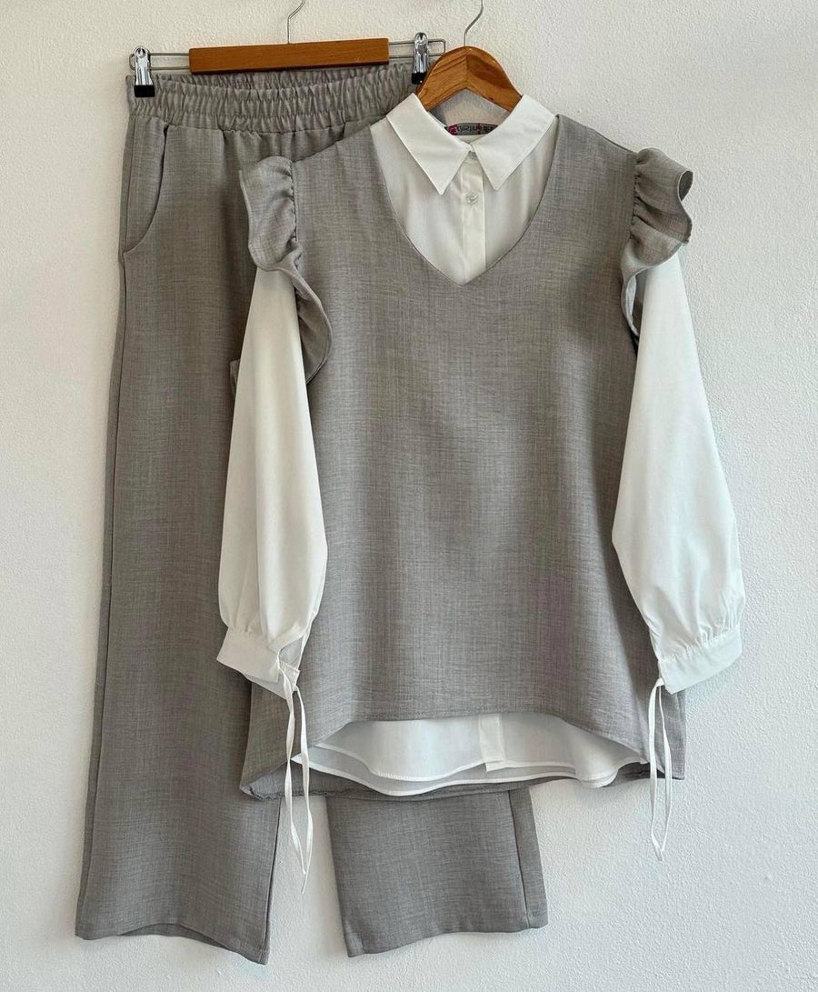 Women's three-piece suit, super soft blouse, pants and vest