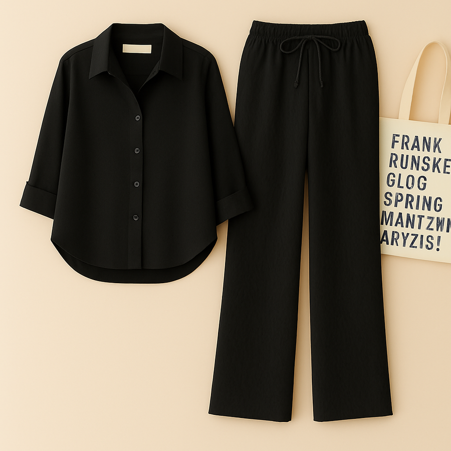 Black Shirt + Black Trouser Duo Set