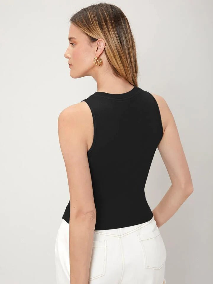 sleeveless fitted tank top