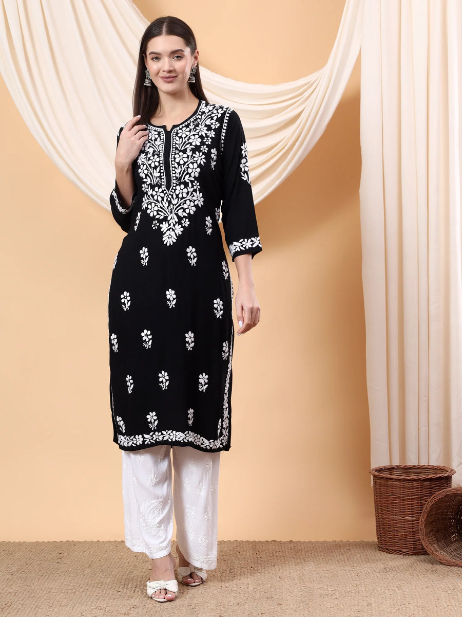 ANAM CHIKANKARI STRAIGHT KURTA