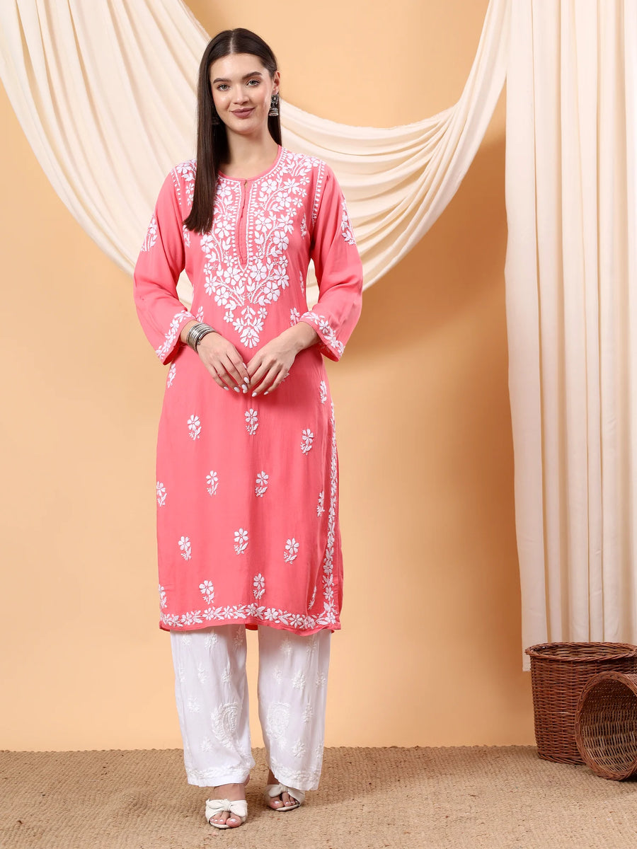 ANAM CHIKANKARI STRAIGHT KURTA