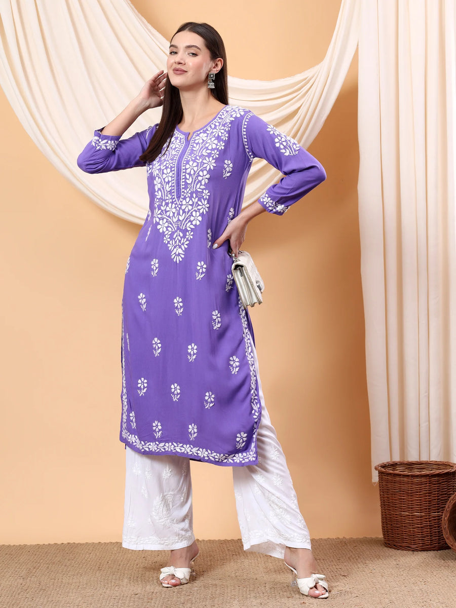 ANAM CHIKANKARI STRAIGHT KURTA