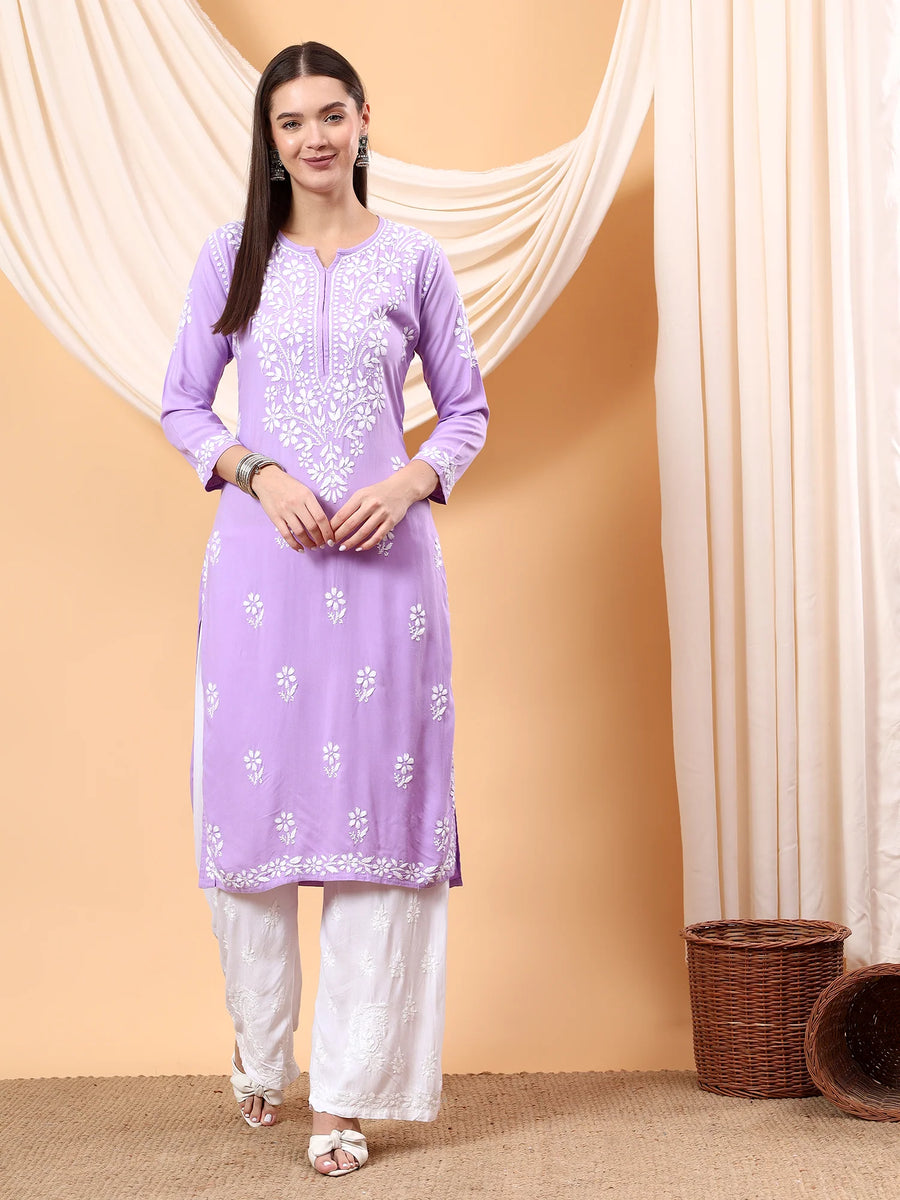 ANAM CHIKANKARI STRAIGHT KURTA