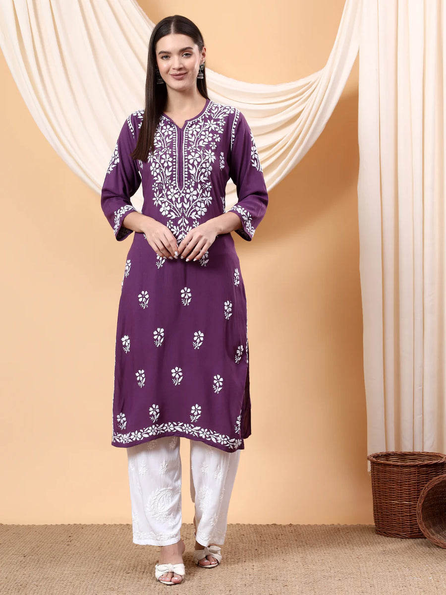 ANAM CHIKANKARI STRAIGHT KURTA