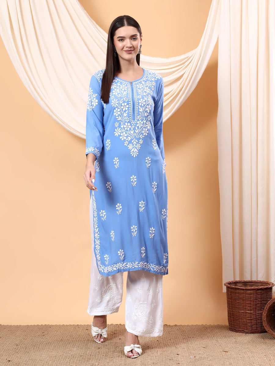 ANAM CHIKANKARI STRAIGHT KURTA