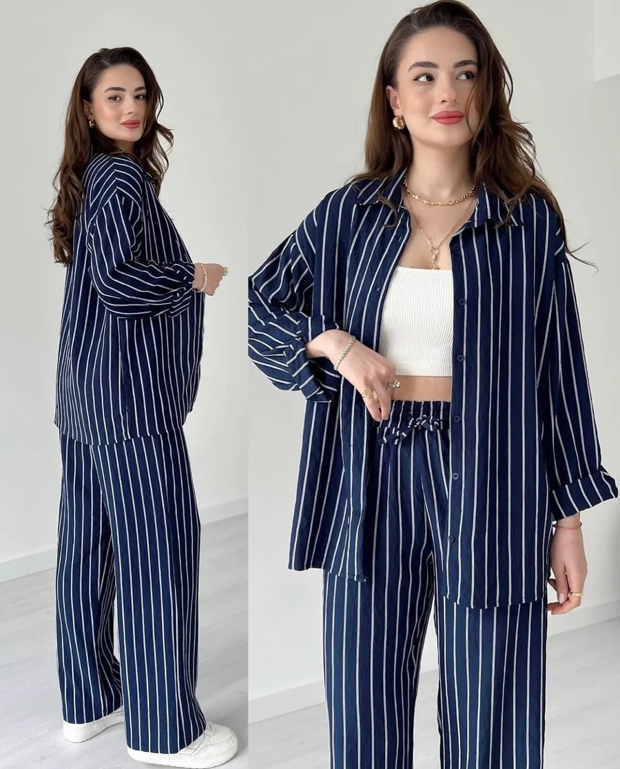 Striped Lining Shirt trouser Co-ord set