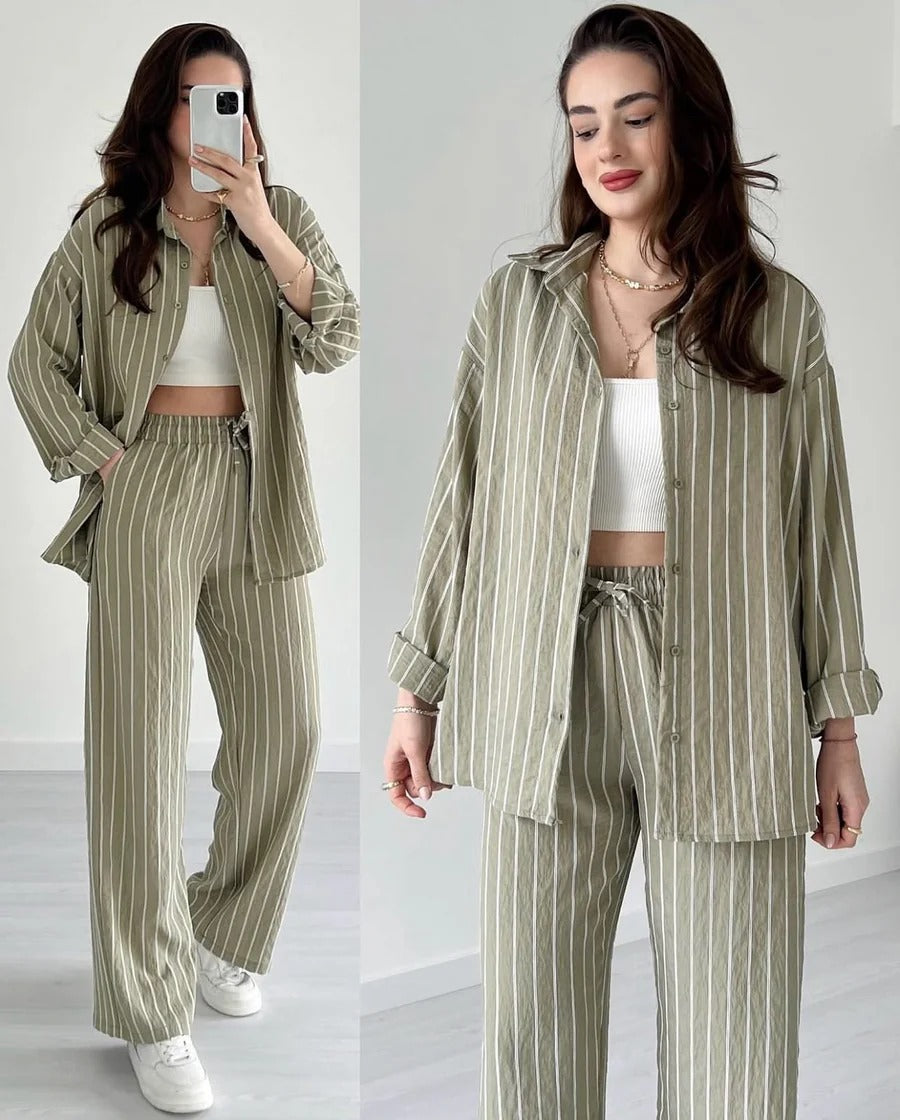 Striped Lining Shirt trouser Co-ord set