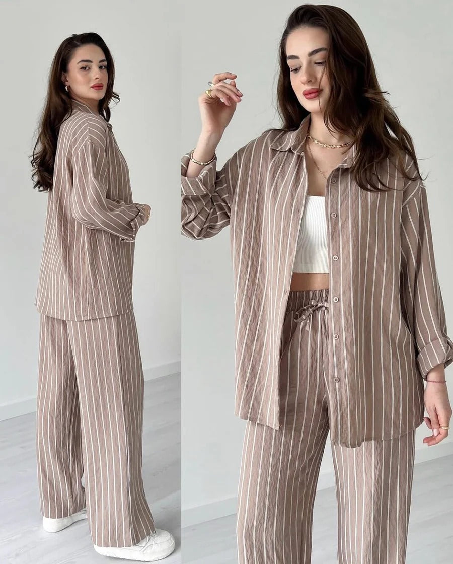 Striped Lining Shirt trouser Co-ord set