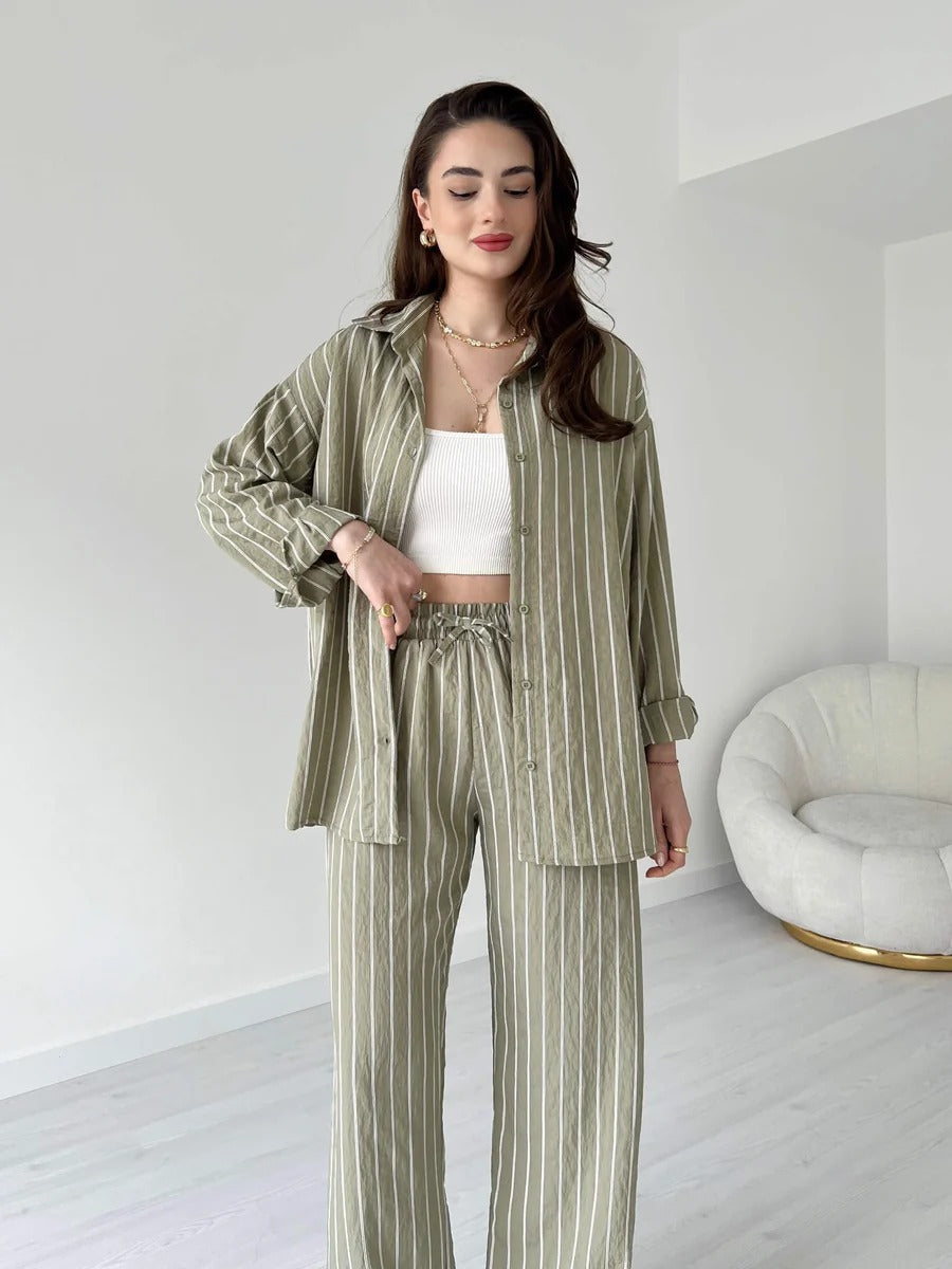 Striped Lining Shirt trouser Co-ord set