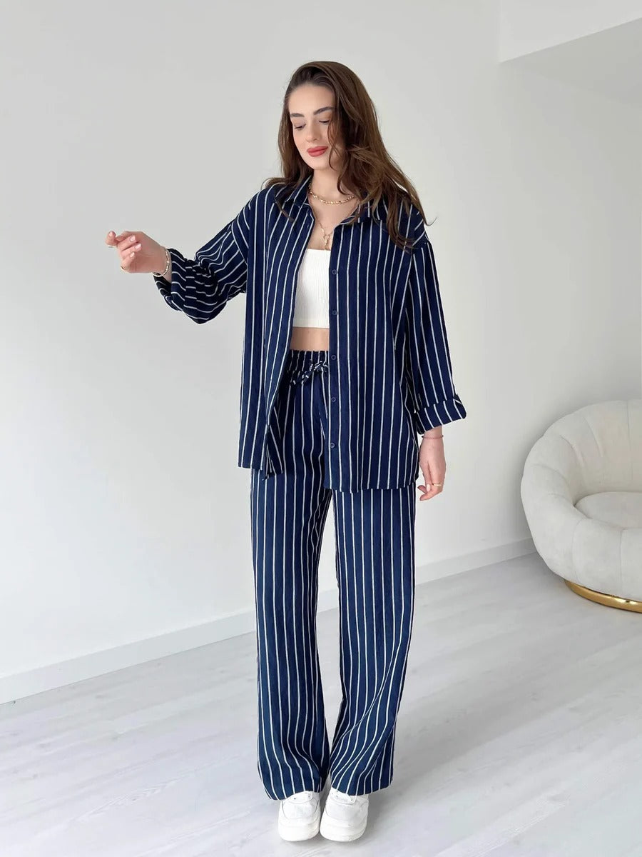 Striped Lining Shirt trouser Co-ord set