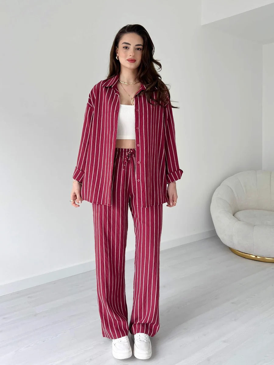 Striped Lining Shirt trouser Co-ord set