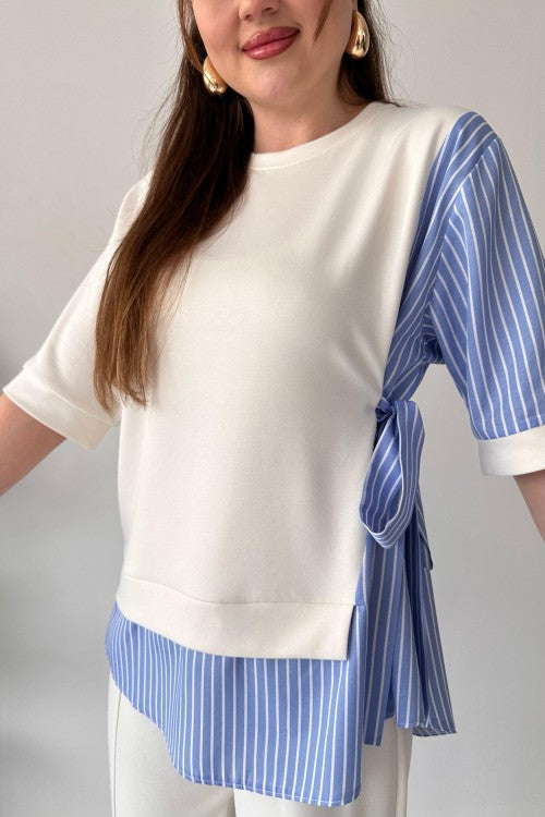 Short Sleeve Garnished Suit