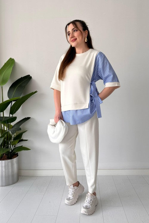 Short Sleeve Garnished Suit