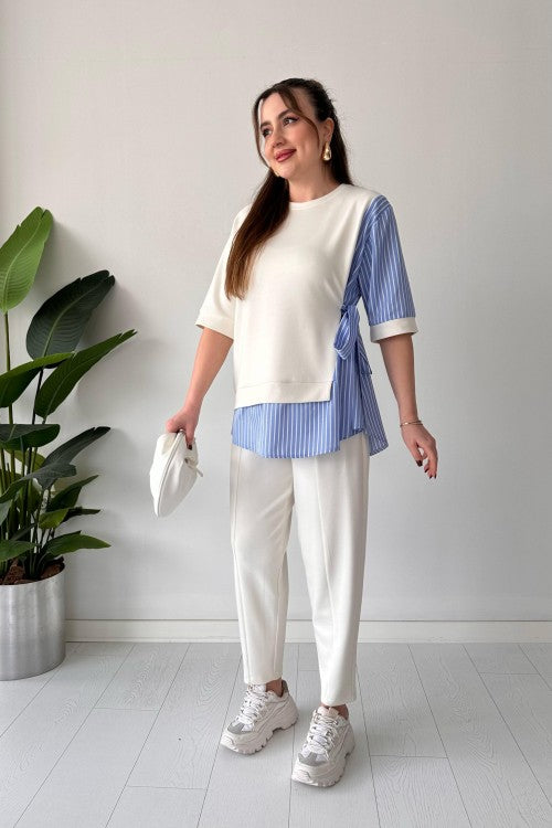 Short Sleeve Garnished Suit