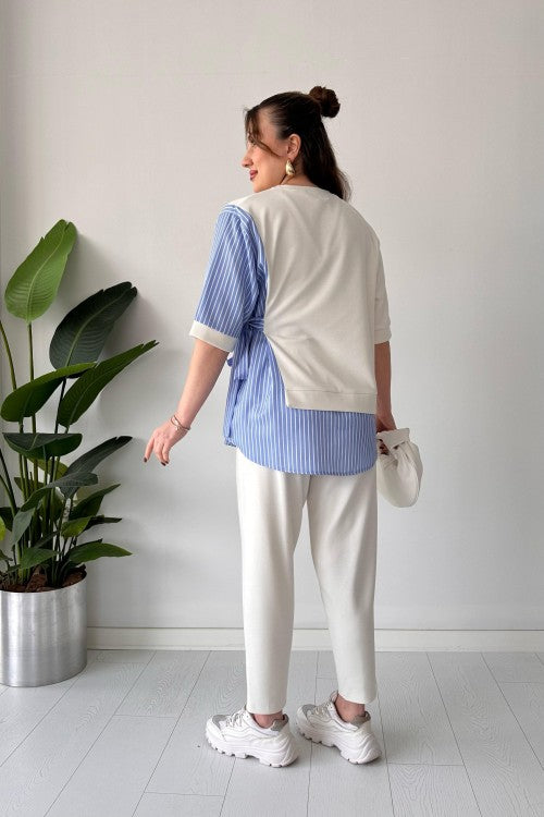 Short Sleeve Garnished Suit
