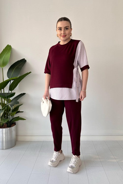 Short Sleeve Garnished Suit