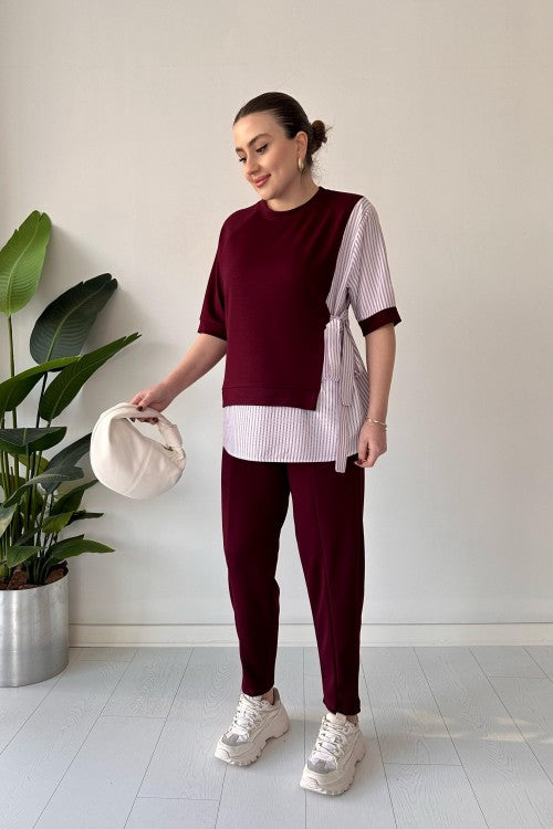 Short Sleeve Garnished Suit