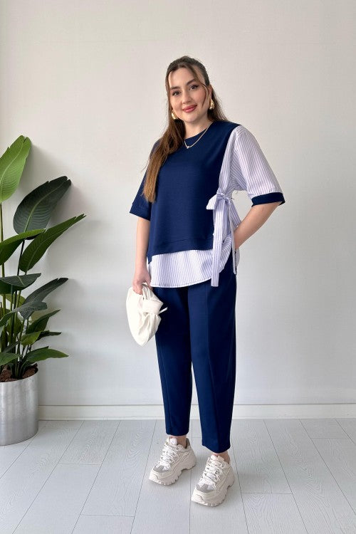 Short Sleeve Garnished Suit
