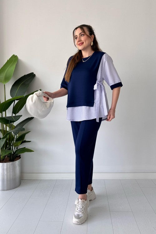 Short Sleeve Garnished Suit