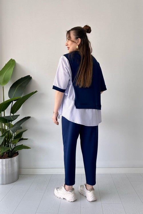 Short Sleeve Garnished Suit