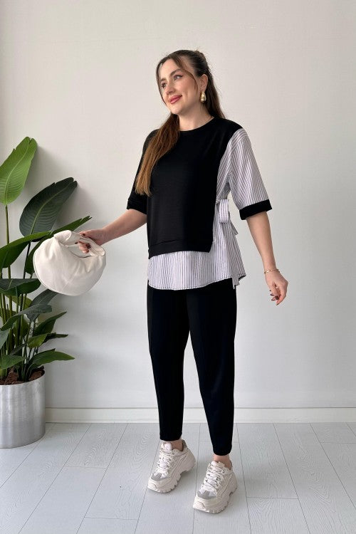 Short Sleeve Garnished Suit