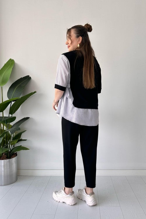 Short Sleeve Garnished Suit