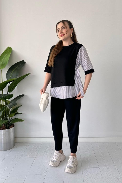 Short Sleeve Garnished Suit