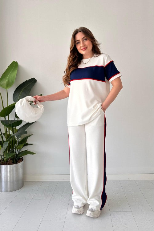 Sporty Chic Striped Co-Ord Set