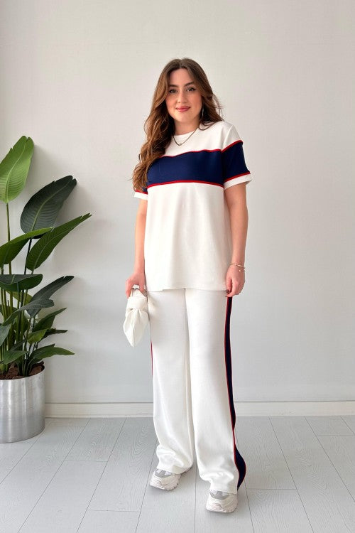 Sporty Chic Striped Co-Ord Set
