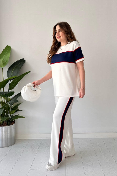 Sporty Chic Striped Co-Ord Set