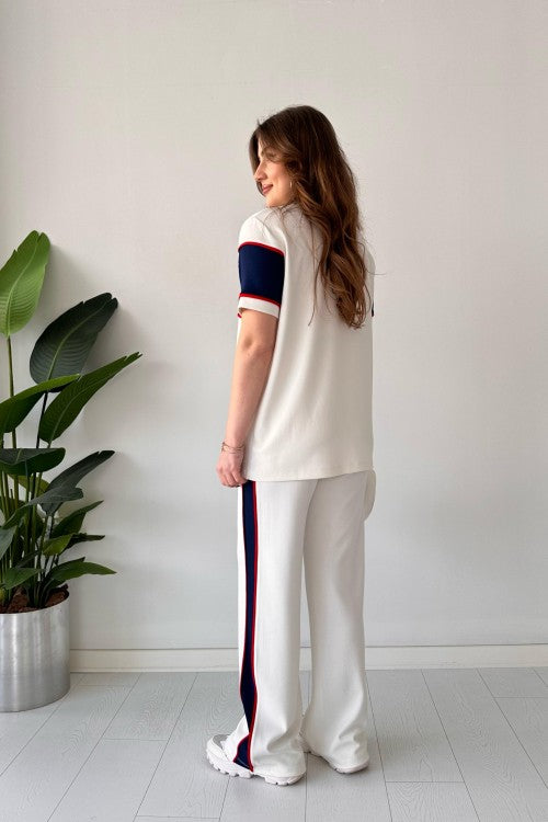 Sporty Chic Striped Co-Ord Set