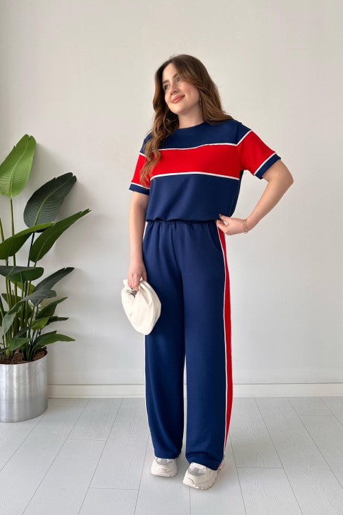 Sporty Chic Striped Co-Ord Set