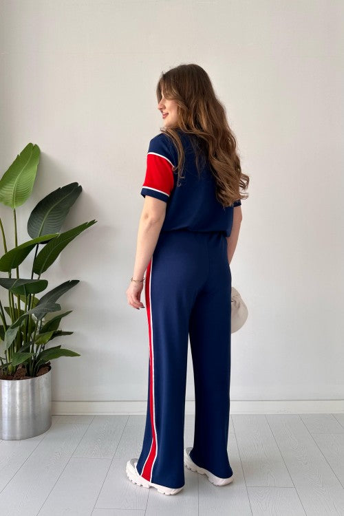 Sporty Chic Striped Co-Ord Set