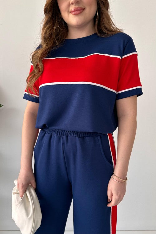 Sporty Chic Striped Co-Ord Set